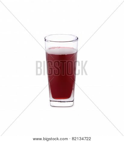 Glass Of Roselle Juice On White Background