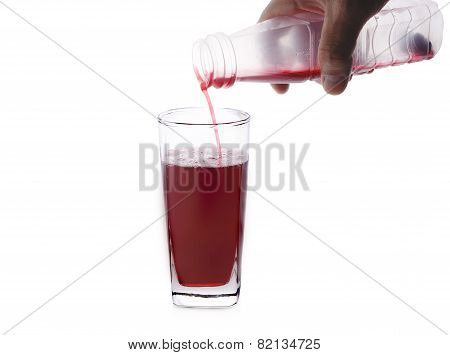 Glass Of Roselle Juice On White Background