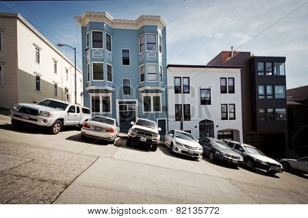Cars Parked on Steep San Francisco