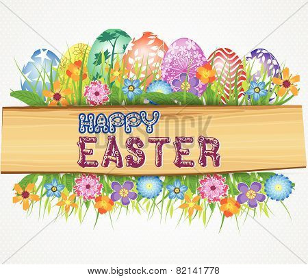 Happy Easter with eggs