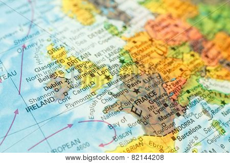 Map Of Ireland Close-up