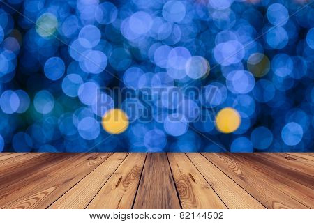 Floor And Abstract Circular Bokeh Nigth Background