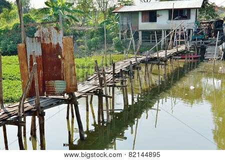 Old wooden bridge . Easily create By local people
