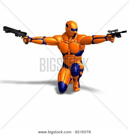 science fiction male character in futuristic