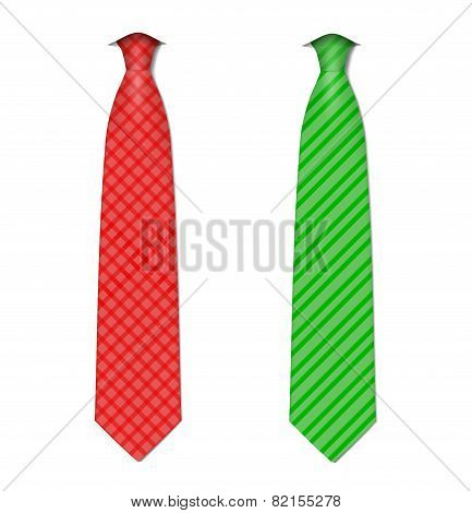 Plaid, checkered silk ties template. Easy editable colors - vector.