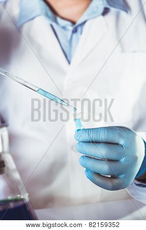 Scientist in chemical lab