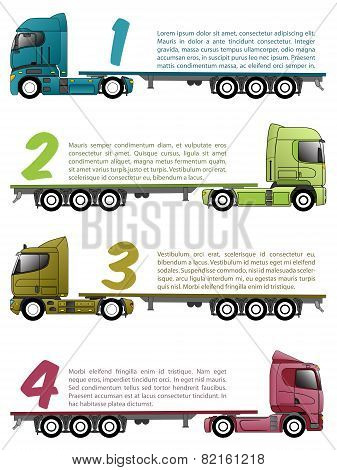 Truck Infographics Design With Various Choices