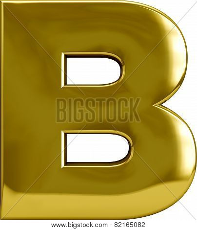 Gold Metal Letter B