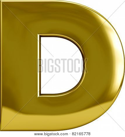 Gold Metal Letter D