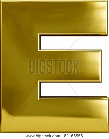 Gold Metal Letter E
