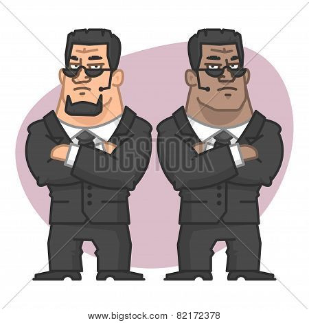 Guards stand with arms crossed