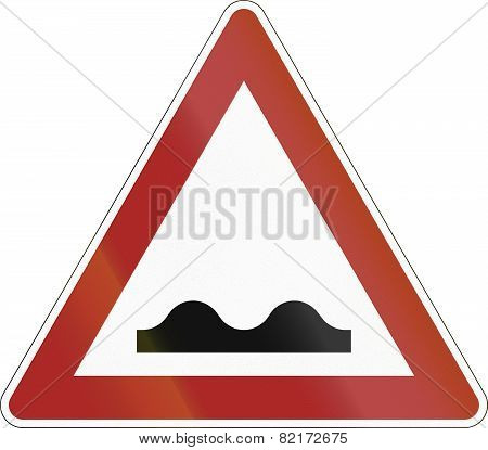 German Uneven Road Sign 1956