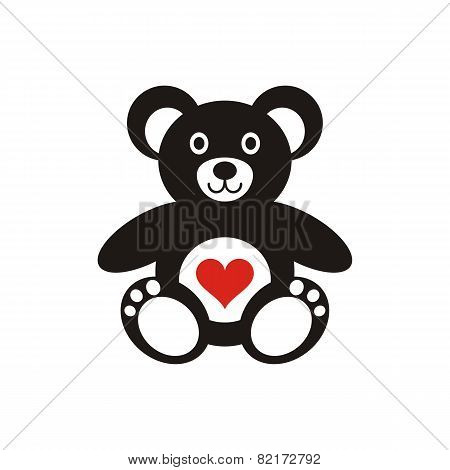Teddy Bear Icon With Heart