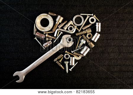 heart of the tools and screw nuts