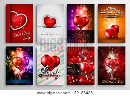 Set of Valentines Flyer Design, Invitation Cards Templates. Brochure Designs, Love Backgrounds. magazine covers or lover affair themed pages.