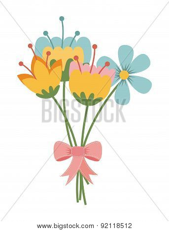 flowers design over white background vector illustration