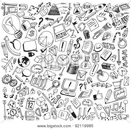 Business Consept Doodles Vector Illustration