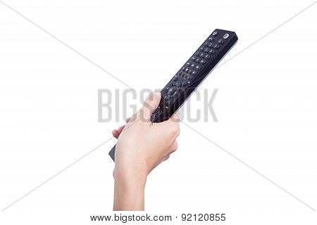 Woman Hand Hodling A Tv Remote Control