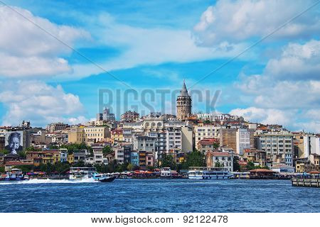 Aerial view of the Karakoy skyline, Istanbul, Turkey