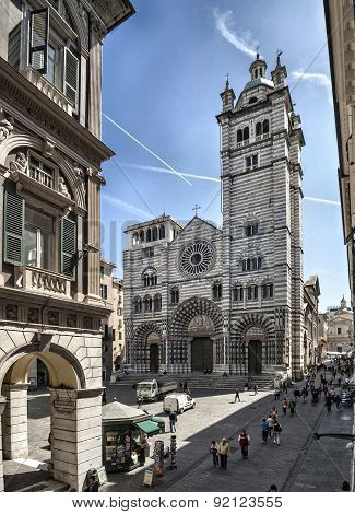 St Lorentz Cathedral In Genoa