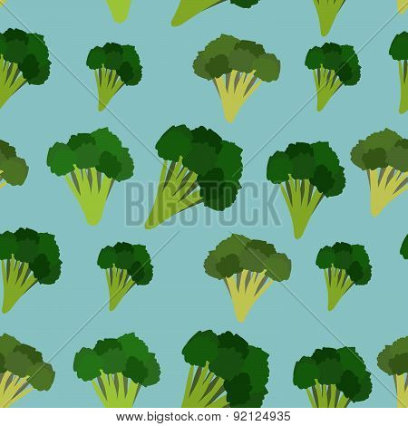 Broccoli seamless pattern. Green broccoli von vector vegetable