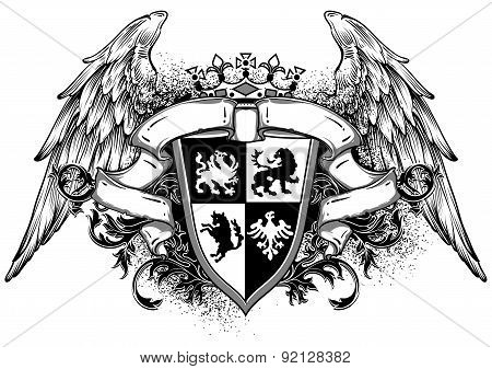 ornamental heraldic shield