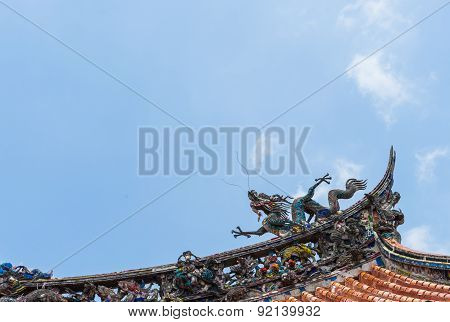 Dragon From The Roof Of Longshan Temple In Taipei, Taiwan