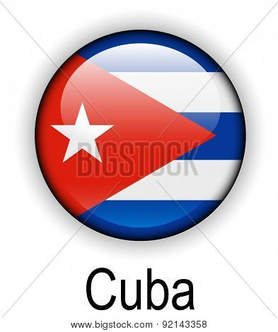 cuba official state button ball flag 