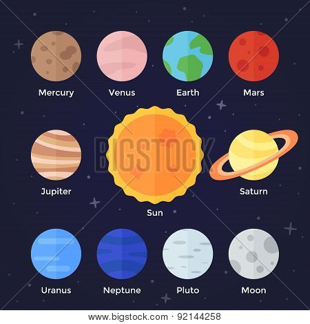 Solar System Planets Icons