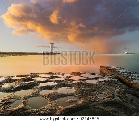 Sunset over the lighthouse 