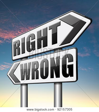 right wrong answer decision morally good or bad  