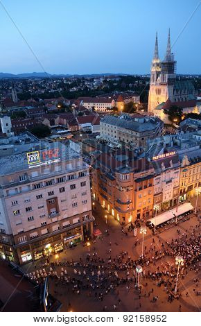 ZAGREB, CROATIA - MAY 31, 2015: Procession through the streets of the city for a day Our Lady of the Kamenita vrata, patroness of Zagreb, led by Cardinal George Pell and Cardinal Josip Bozanic.