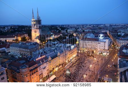 ZAGREB, CROATIA - MAY 31, 2015: Procession through the streets of the city for a day Our Lady of the Kamenita vrata, patroness of Zagreb, led by Cardinal George Pell and Cardinal Josip Bozanic.