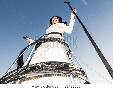 People On Stilts Perform Romeo And Juliet  Wearing Carnival Costumes