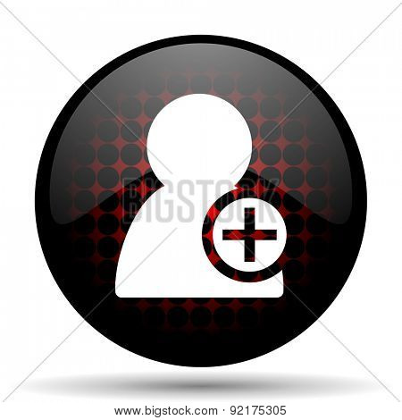 add contact red glossy web icon 