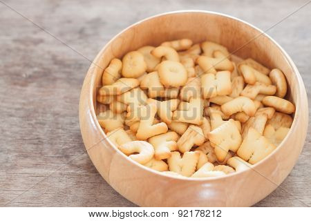 Alphabet Biscuit In Wooden Tray
