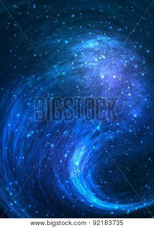 Colorful space background with Nebula, stellar dust, bright light. Vector illustration