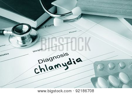 Diagnostic form with diagnosis chlamydia