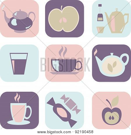 Restaurants and cafes, table appointments, vector concept
