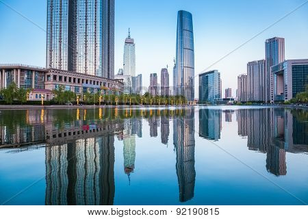 Beautiful Tianjin Cityscape At Dusk