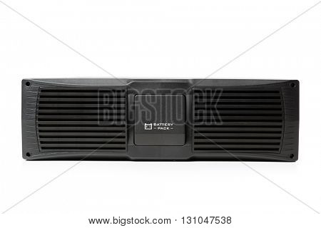 uninterruptible power supply (ups) reserve battery, isolated on white