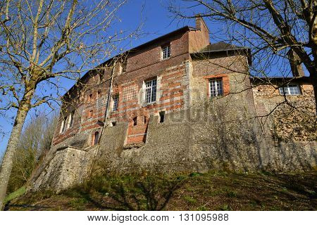 Lyons la Foret France - march 15 2016 : a ancient convent which is a school now