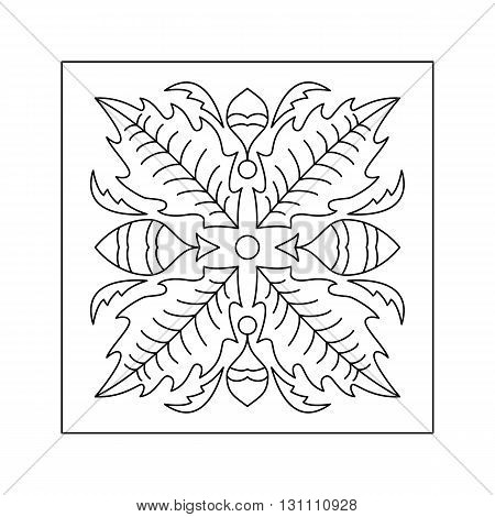 Abstract  floral pattern with leaf. Decorative element.