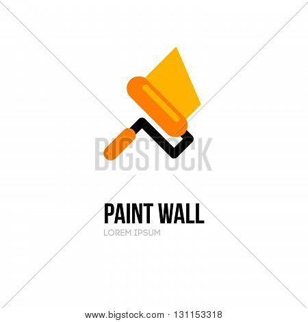 Paint Roller Logo Icon Design Template. Vector Paint Roll Logo. Painting Of Walls. Repair Of Apartme