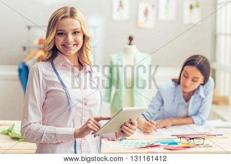 Beautiful Designers Working With Gadget