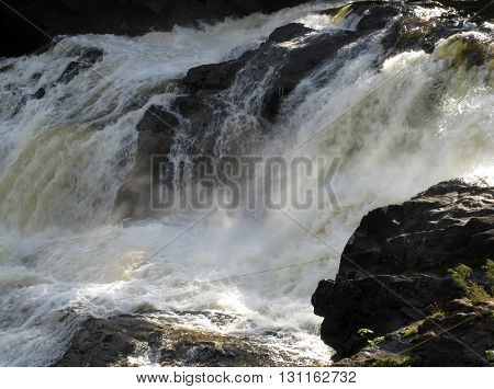 Waterfall on Kutsayoki river at Kola peninsula Russia