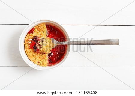 Crumble With Raspberries, Gooseberries And Blackberries