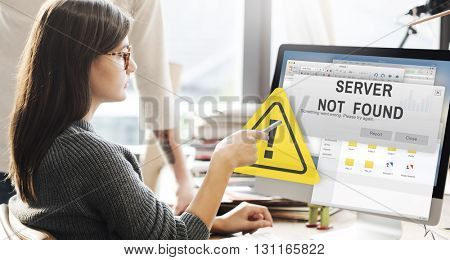 Server Not Found Error Inaccessible Concept