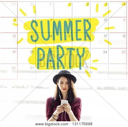 Sumer Party Celebration Summertime Beach Concept