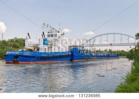 Transportation Of Goods And Petroleum Products On Barges On The Volga-don Shipping Canal